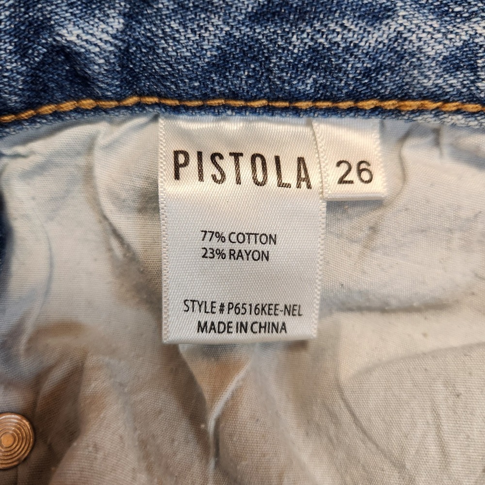 Pistola Bobbie Crossover High-Rise Wide Leg Jeans Light Wash Women Denim Size 26 - Picture 8 of 9